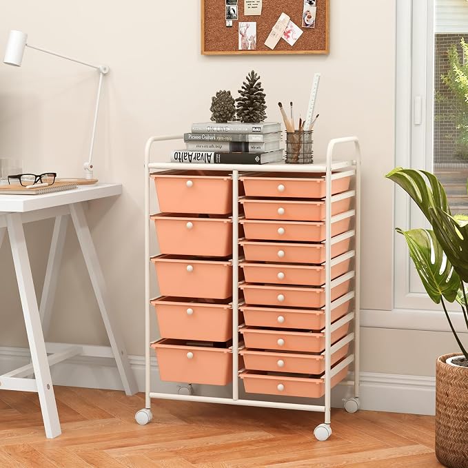 GOFLAME 15-Drawer Rolling Storage Cart, Utility Cart - Image 2