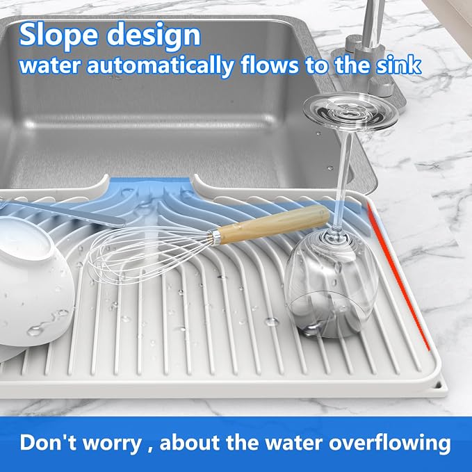 Dish Drying Matt for Kitchen Counter, Kitchen Dry Mats for Dishes Drying Pad - Image 4