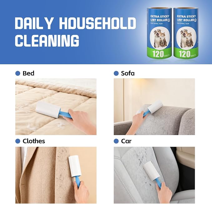 Extra Sticky Lint Roller Refills 6 Pack fit 3.8"-4" Standard Size Lint Roller - Image 6
