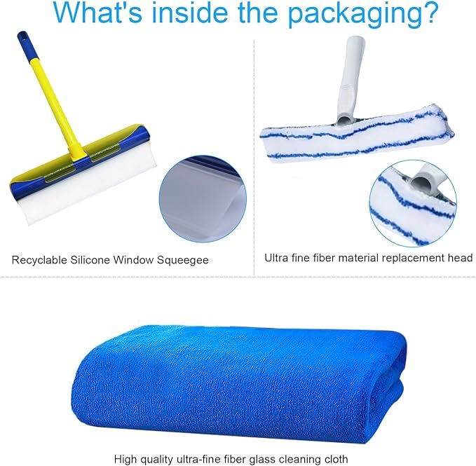Recyclable Silicone Window Squeegee Kit, Aqua Blade Window Squeegee Kit - Image 2