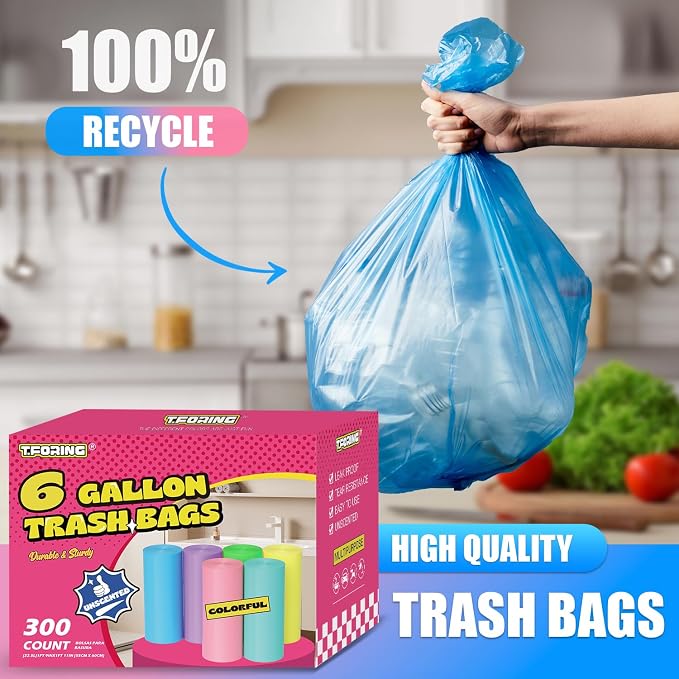 300 Count 6 Gallon Trash Bags - Image 6