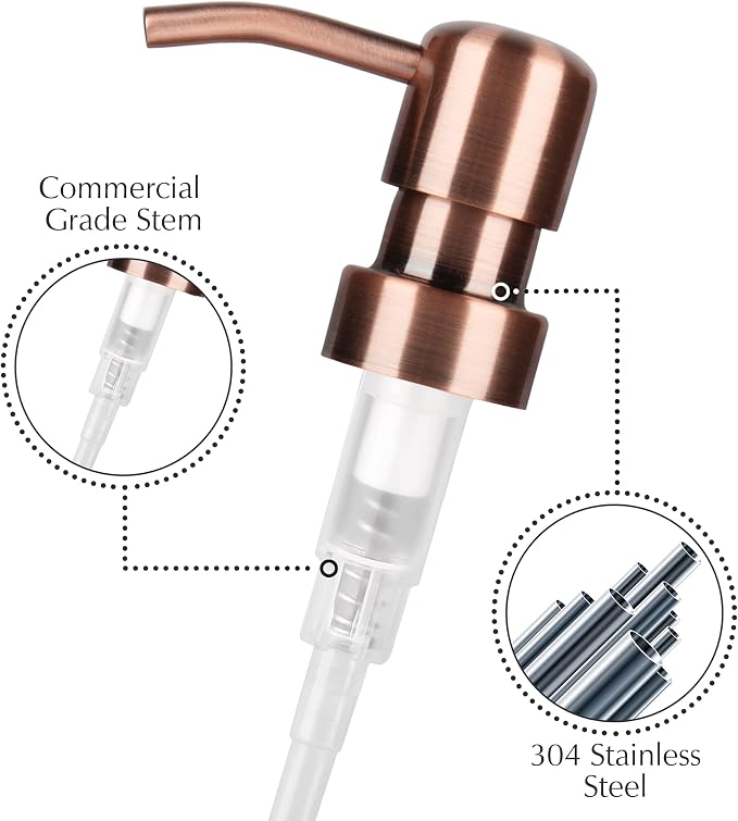 Emerson Essentials Thick Glass Soap Bottle Dispensers, 2 Pack, Non Rust - Image 4