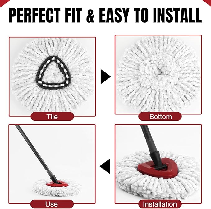 9Pcs Spin Mop Replacement Heads, Easy Cleaning Spin Mop Head, Deep Clean - Image 4