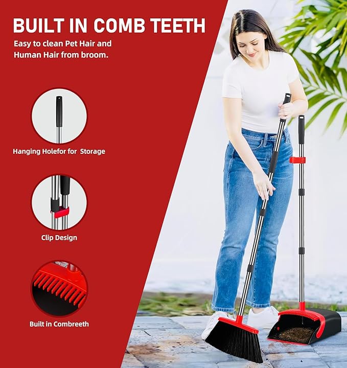 2-Pack is More economical，Broom and Dustpan， - Image 3