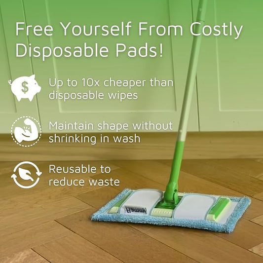 Reusable Microfiber Mop Pad for Swiffer Sweeper, 12.5'' Refill Washable for - Image 2