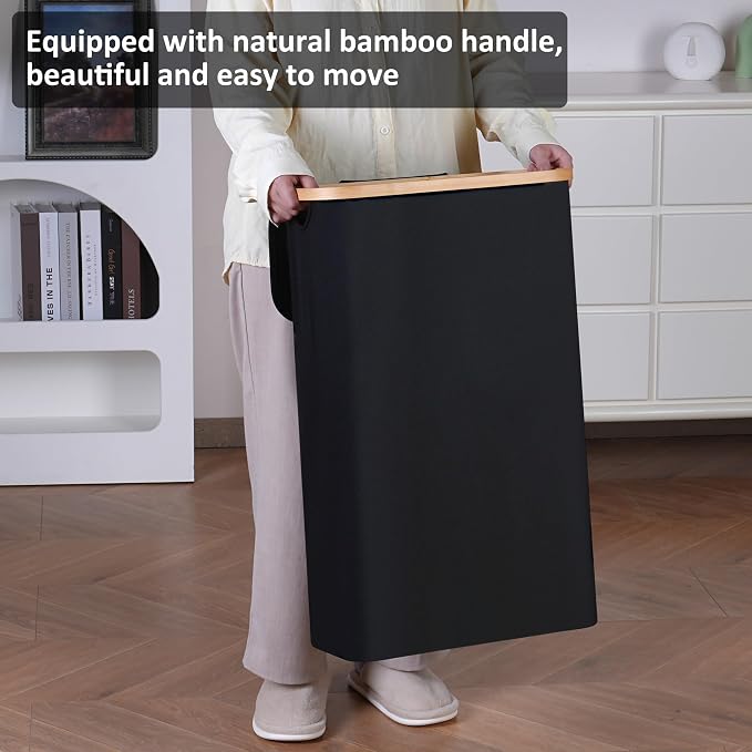 60L Slim Laundry Hamper, Laundry Basket - Image 6