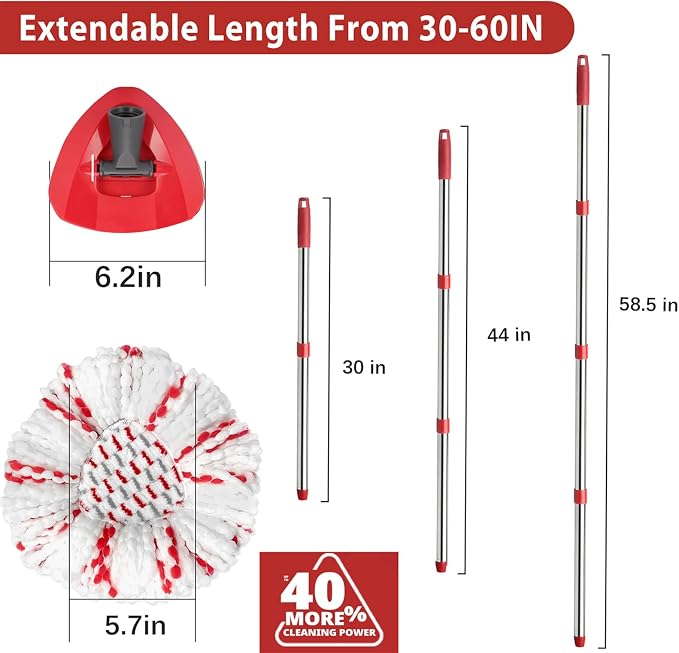 Spin Mop Replacement Head, Handle Compatible - Image 4