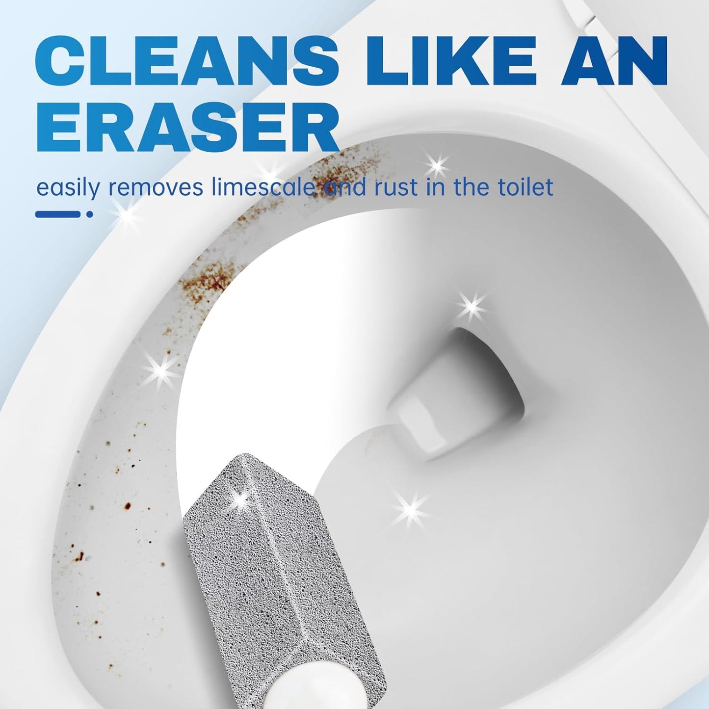 Vacplus Toilet Brush - Toilet Bowl Cleaners with Extra Long Handle, 100% Pumice Stone for Toilet Cleaning, Remove Limescale, Rust, Cleaning Supplies for Toilet, Pool, Bathroom, Sink, 2 Pack