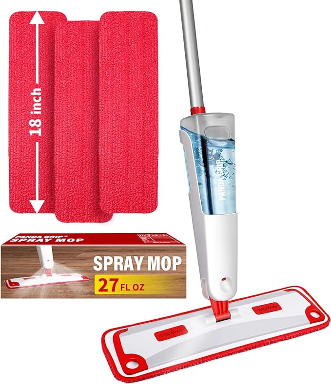 Mop for Floor Cleaning, Professional 18 Inch Washable Reusable 3 Pads Refills by PANDAGRIP