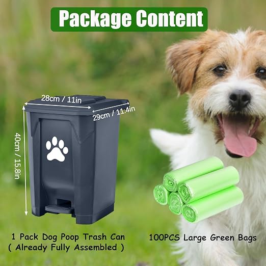 Dog Poop Trash Can for Outdoors, Dog Waste Trash Can for Yard Garden Home - Image 6