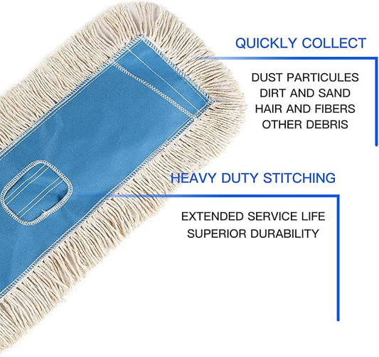 MATTHEW CLEANING 24'' Industrial Strength Cotton Dust Mop Refill Washable - Image 2