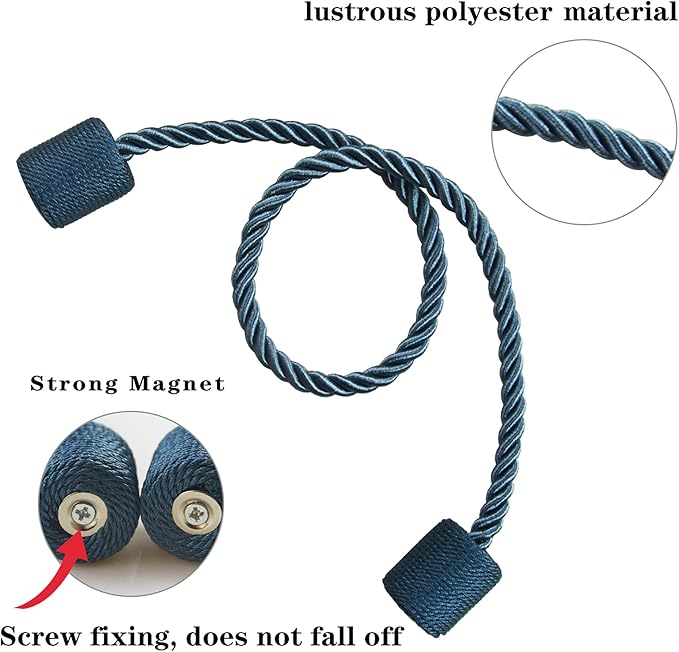 2 Pack Strong Magnetic Curtain Tiebacks Outdoor Elegant Decorative Tie Backs - Image 2