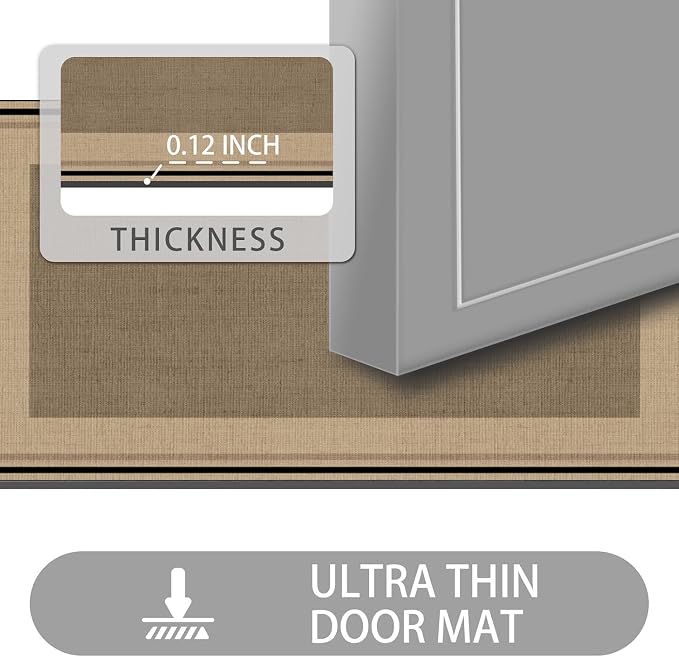 Ultra Thin Door Mat Indoor Entrance, 1/10 in Thin Door Mats - Image 2
