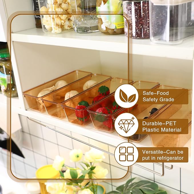 Maitys 12 Pcs Vanity Drawer Organizer 9 x 3 x 2 Inches Clear Plastic Utensil - Image 4