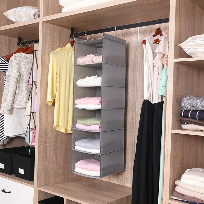 MAX Houser 6 Tier Shelf Hanging Closet Organizer, Closet Hanging Shelf - Image 2