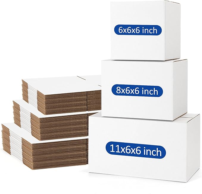 Assorted-Sizes-Shipping-Boxes-45-Pack: 6x6x6 & 8x6x6 & 11x6x6 by POEVER