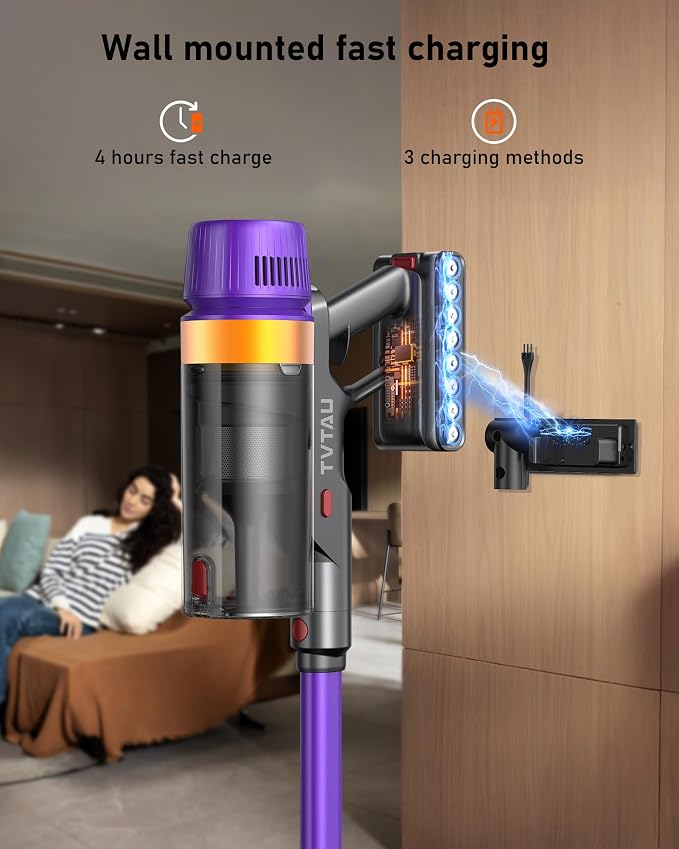 Cordless Vacuum Cleaner, 580W 50KPA 70Mins Upgraded Stick Vacuum Cleaners - Image 5