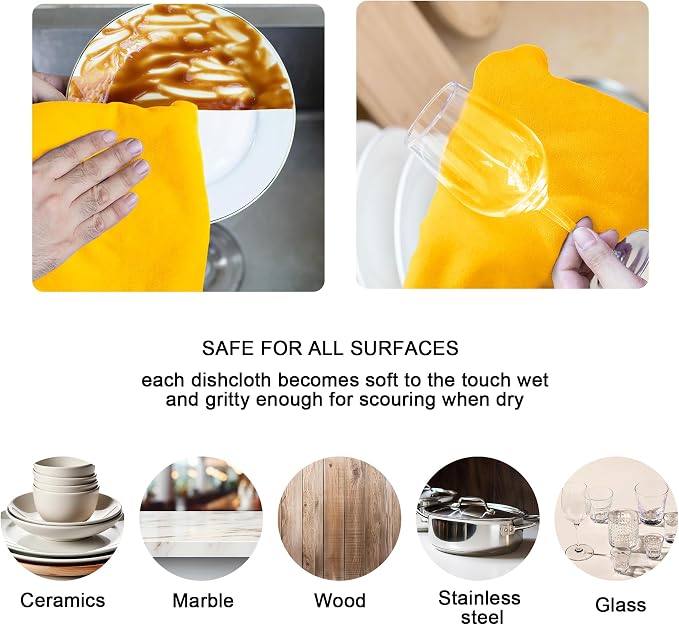 kimteny 13x28 Inches Kitchen Cloth Dish Towels, 400 GSM Premium Dishcloths - Image 3