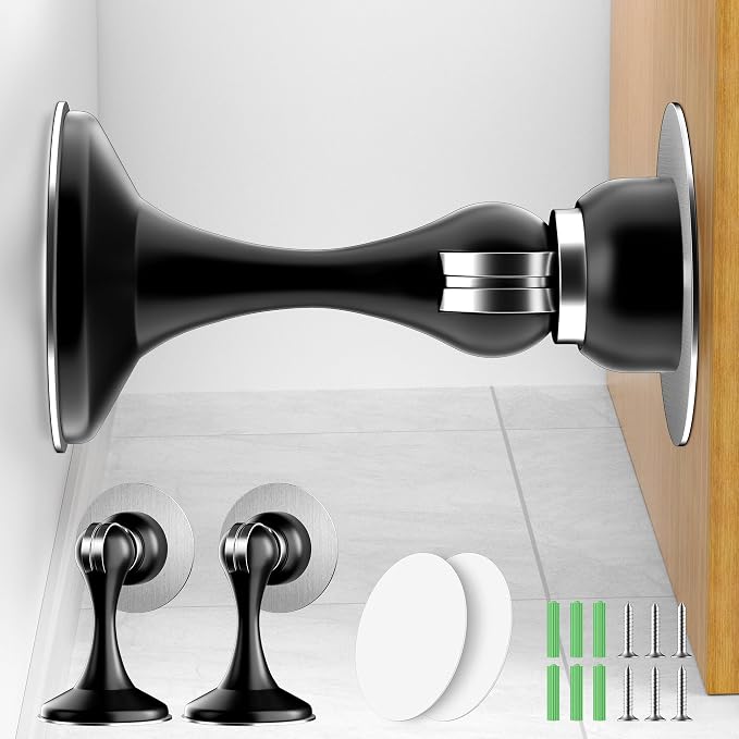 Crosize Magnetic Door Stoppers 2 Pack, Stainless Steel Door Catch by Crosize
