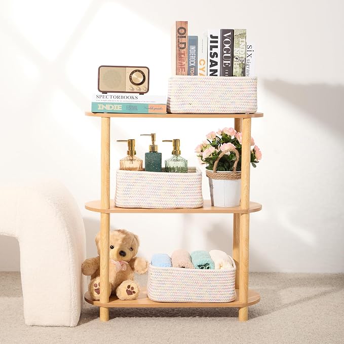 Small Storage Baskets for Organizing | Closet Organizer Bins | Shelf Toy Basket - Image 6