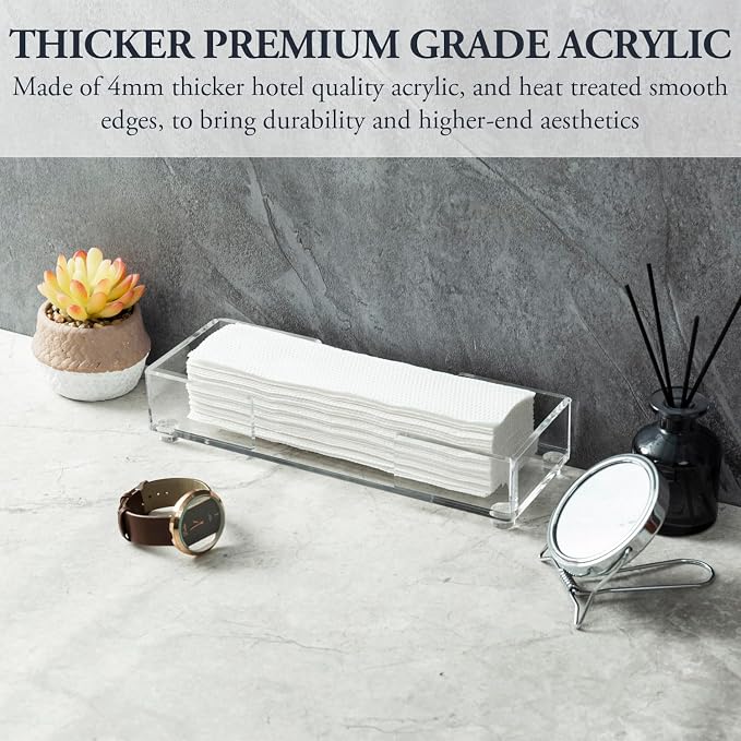 MyGift Modern Premium Clear Acrylic Bathroom Paper Towel Holder - Image 2
