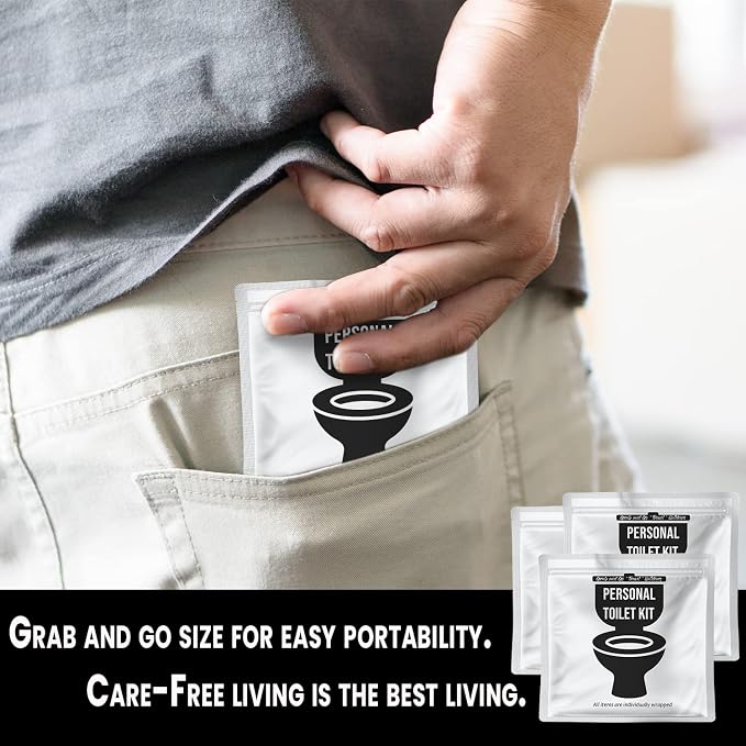 Personal Toilet Kit To Go – 10 Pack | Disposable Public Restroom Kit | - Image 6