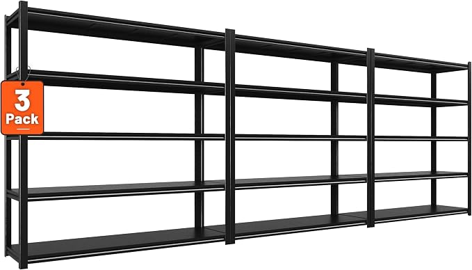 72" H Garage Shelving 2000LBS Heavy Duty Storage Shelves Adjustable 5 Tier by Howzone