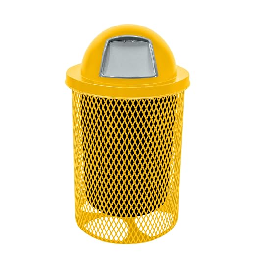 COATEDOUTDOORFURNITURE 32-Gallon Heavy-Duty Expanded Metal Round Trash by CoatedOutdoorFurniture