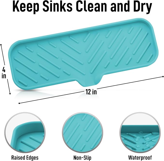 Zulay Kitchen Large Silicone Sponge Holder – Flexible Sink Organizer Tray - Image 4