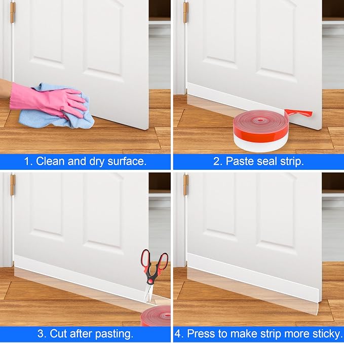 ToLanbbt Weather Stripping Silicone Door Seal Strip 2 in x 20 ft Door Draft - Image 6