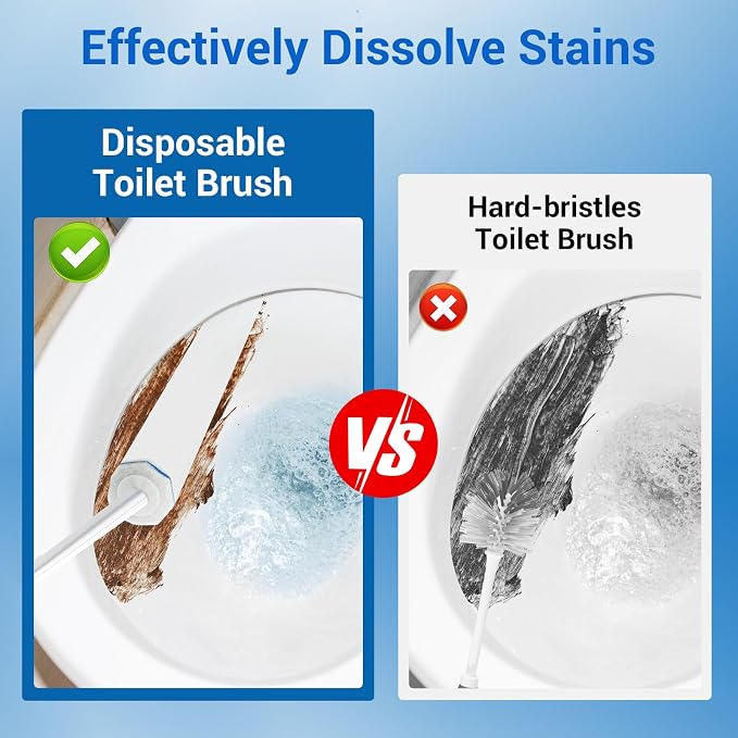 50 Counts Disposable Toilet Bowl Wand Refills, 5X Cleaning Power Toilet Cleaner - Image 7