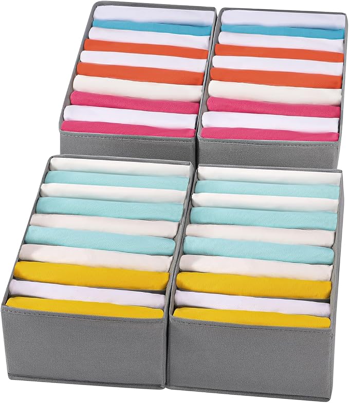 4 Packs T-shirt Drawer Organizers by Coorganisers