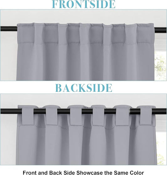RYB HOME Small Window Curtains Blackout, Privacy Thermal Insulating Drapes - Image 2