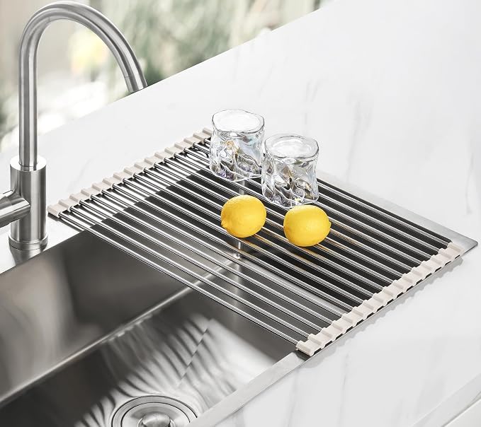 Tomorotec 17.7" x 12.5" Roll Up Dish Drying Rack Over Sink Drying Rack Sink - Image 8