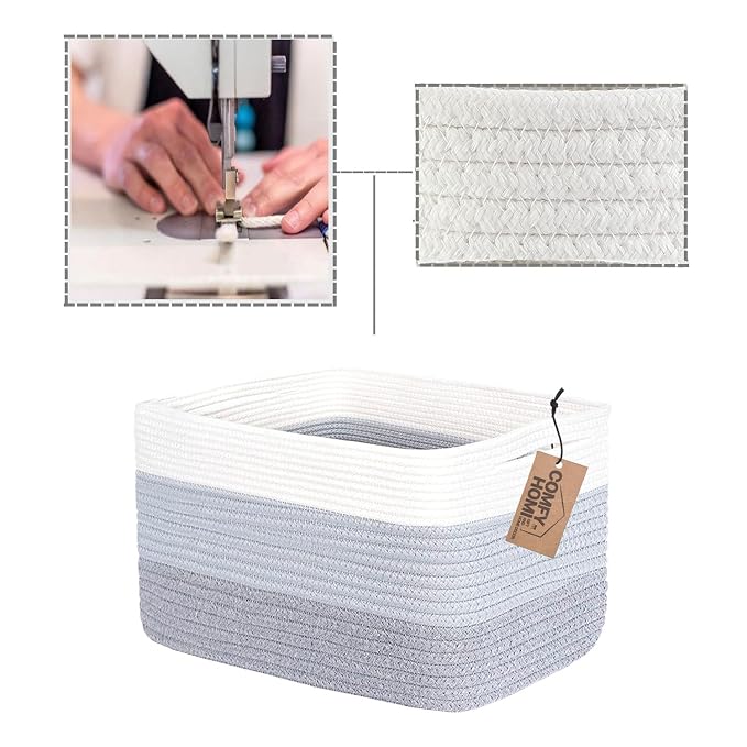 COMFY-HOMI 3PACK Cotton Rope Woven Basket - Image 6