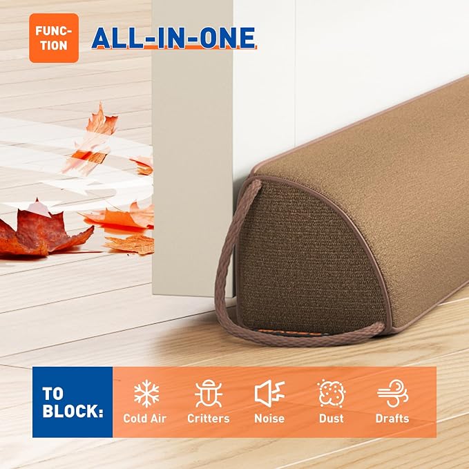 MAGZO Door Draft Stopper 36 Inches, Weighted Triangular Door Snake - Image 4
