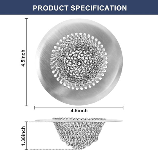 Sink Drain Strainer Kitchen Mesh Sink Strainer, Reversible Easy Clean Stainless - Image 2