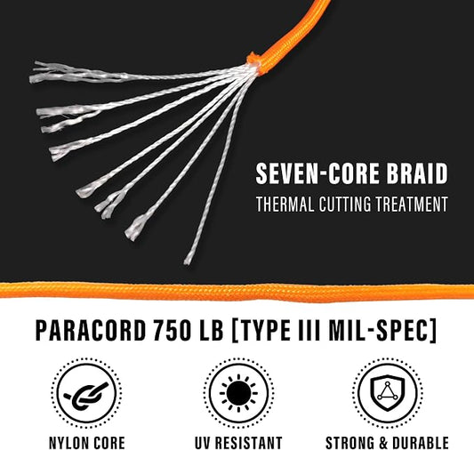Braid 7 Strand Outdoor Survival Paracord Polyester Rope Nylon Rope Mix Thick - Image 2