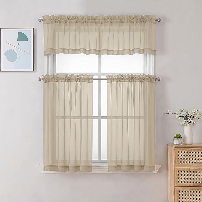Chyhomenyc Sheer Taupe Valances - Image 2