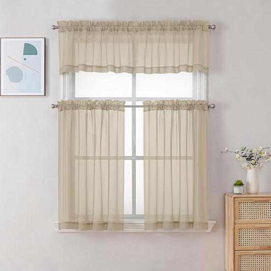 Chyhomenyc Sheer Taupe Valances - Image 2