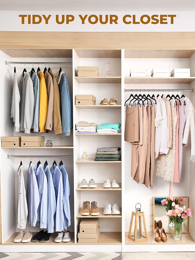 HOUSE DAY Velvet Skirt Hangers 72 Pack, Space Saving Slim Pant Hangers - Image 9