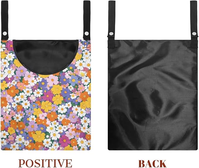 2 Pcs Pin Bag, Hippie Flower Print Hanging Bag - Image 7