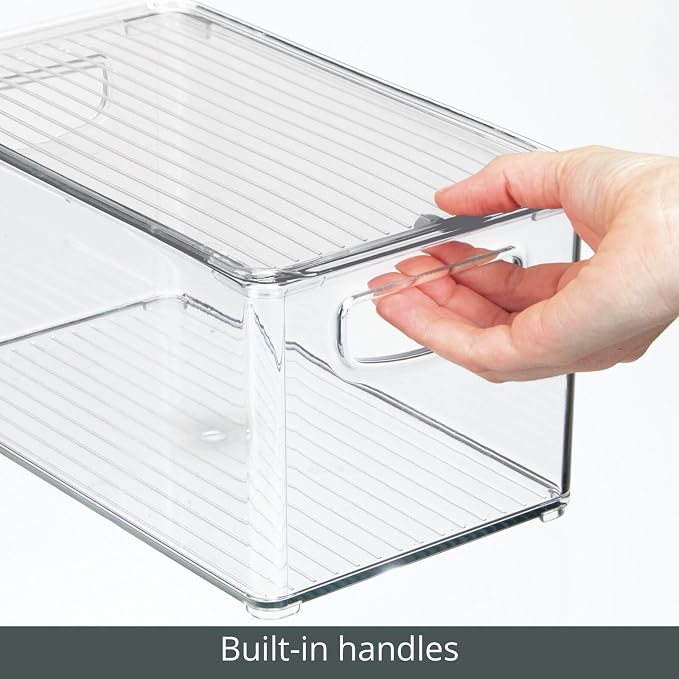 mDesign Plastic Deep Storage Bin Box Container - Image 6