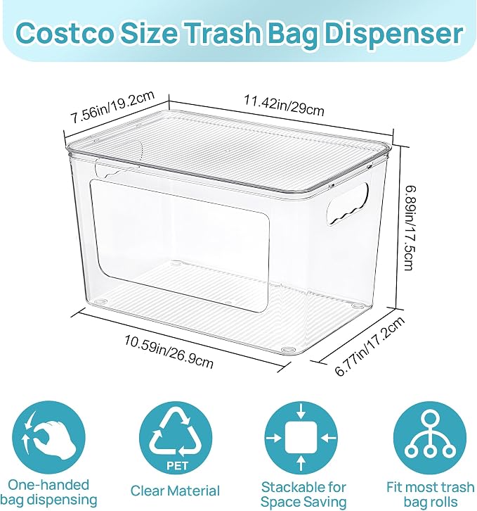 Vtopmart 2 Pack Trash Bag Holder, Stackable Garbage Bag Dispenser - Image 4