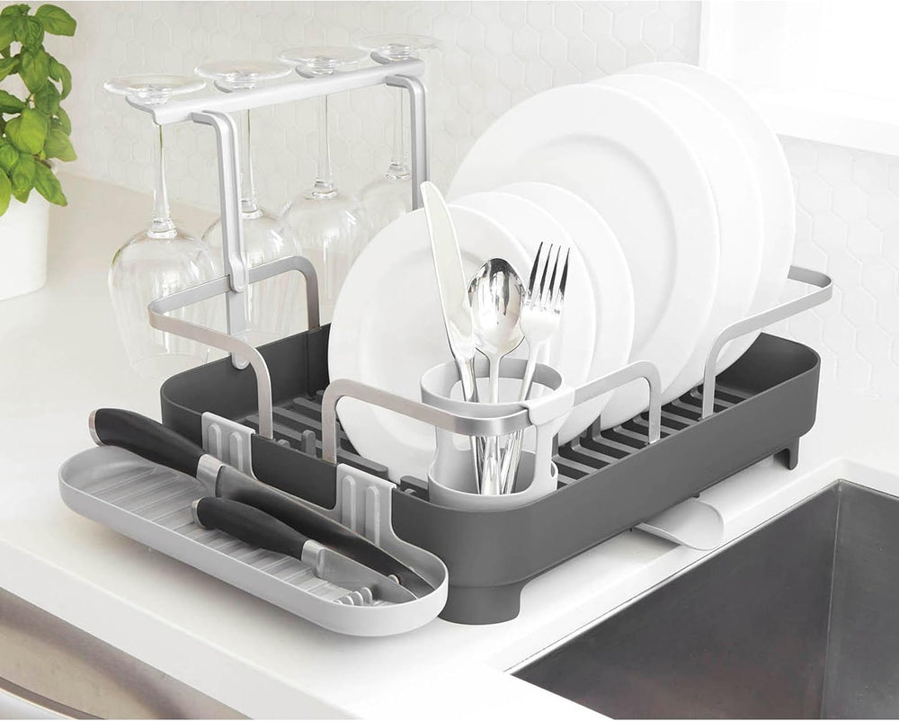 Umbra Holster Dish Rack– Molded Plastic Dish Drying Rack with Drainage Spout,...