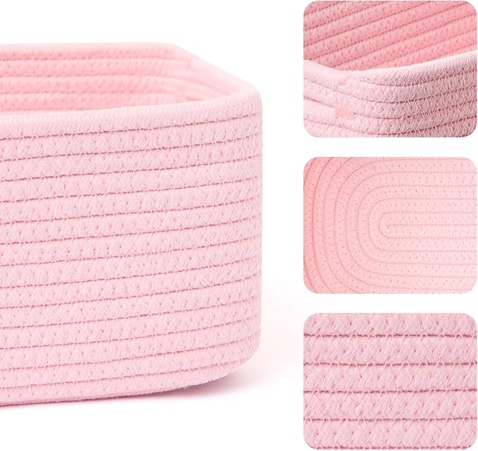 Small Storage Baskets for Organizing | Closet Organizer Bins | Shelf Toy Basket - Image 2