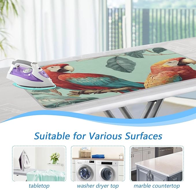 Tropical Parrots on The Branc Ironing Mat Thickened Ironing Blanket Travel - Image 5