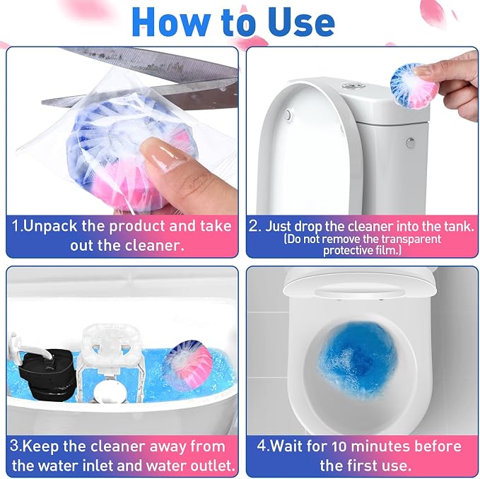 Qualirey 100 Pack Automatic Toilet Cleaner Tablets Toilet Bowl Long Lasting - Image 3