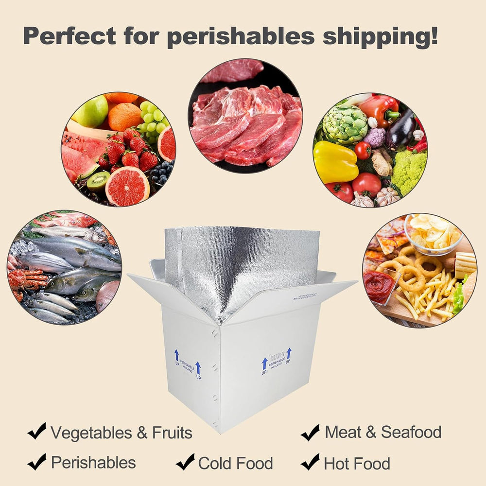15x10x11" Insulated Boxes for Shipping Frozen Food, 8 Pack Perishable Co...