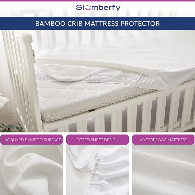Mini Crib Mattress Protector by Slumberfy, Waterproof and Hypoallergenic - Image 4